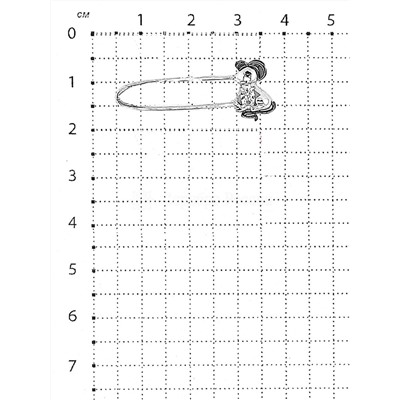 Булавка из серебра с фианитами родированная - Мышка б-751р200