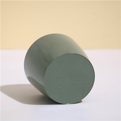 Горшок для цветов, d = 10 см, 0,5 л, пластик, зелёный шалфей