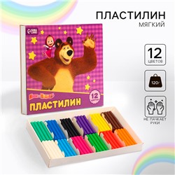 Пластилин Маша и Медведь, 12 цветов, 180 г