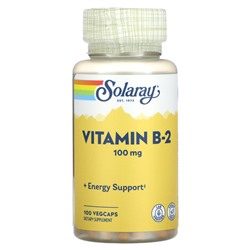 Solaray Vitamin B-2, 100 mg, 100 VEGCAPS