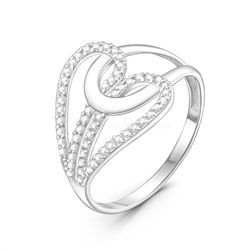 Кольцо женское из серебра с фианитами родированное К-4246-Р