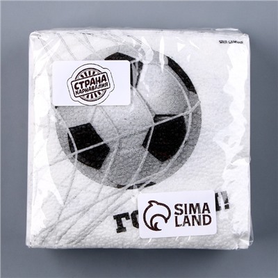 Салфетки бумажные однослойные «Футбол», 24х24 см, набор 20 шт.