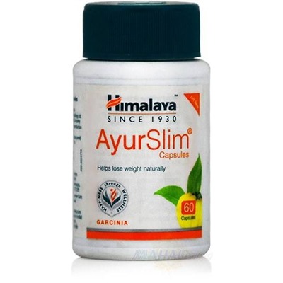 Аюрслим, натуральное средство для снижения веса, 60 кап, производитель Хималая; AyurSlim, 60 caps, Himalaya