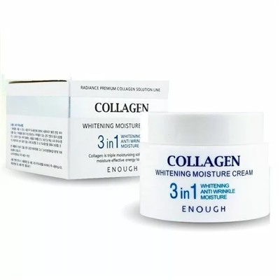 Крем для лица Collagen Enough Whitening Moisture Cream увлажняющий с коллагеном 3 в 1 50g.