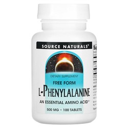 Source Naturals L-Phenylalanine, 250 mg, 100 Tablets
