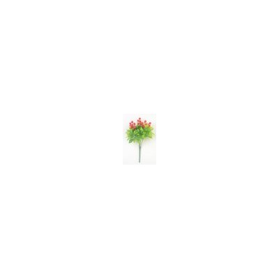 Искусственные цветы, Ветка в букете зелени с ягодой (1010237) без расцветки