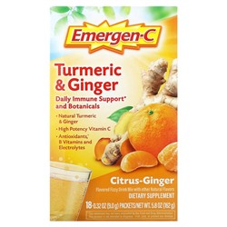 Emergen-C Turmeric & Ginger, Citrus-Ginger, 18 Packets, 0.32 oz (9 g) Each