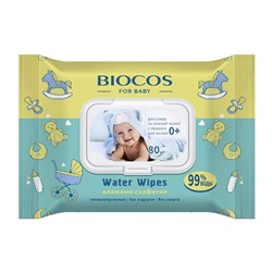 BioCos. Влажные салфетки детские Water Wipes 80 шт. с клапаном Т 0858