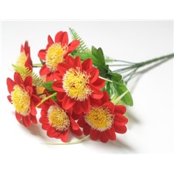 Искусственные цветы, Ветка в букете георгин бархатный 7 голов (1010237) красный