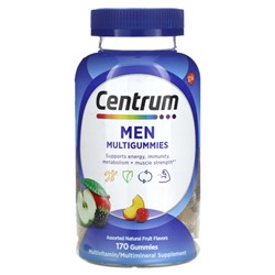 Centrum Men Multigummies, Assorted Natural Fruit, 170 Gummies