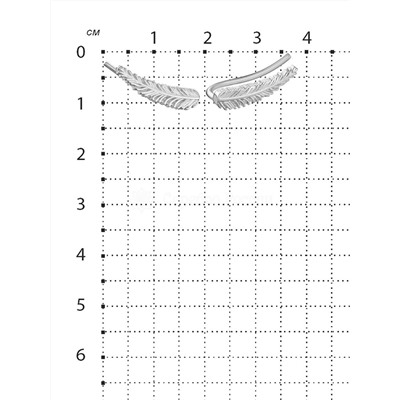 Серьги-продёвки Перья из серебра родированные