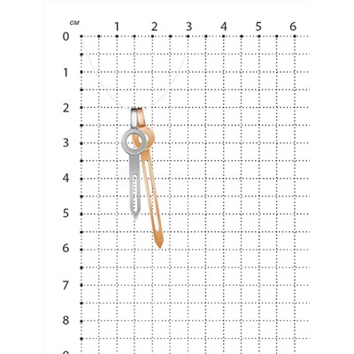 Подвеска двойная из родированного и золочёного серебра - Стрелки