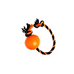 Игрушка "Доглайк"  Мяч  с канатом средний (оранжевый-черный-черный) D-3925 АГ