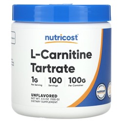 Nutricost L-Carnitine Tartrate, Unflavored, 3.5 oz (100 g)