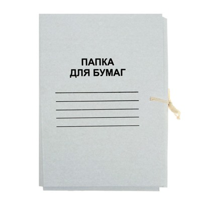 Папка для бумаг с завязками Calligrata, картон немелованный, 370 г/м2, белая, до 200 л