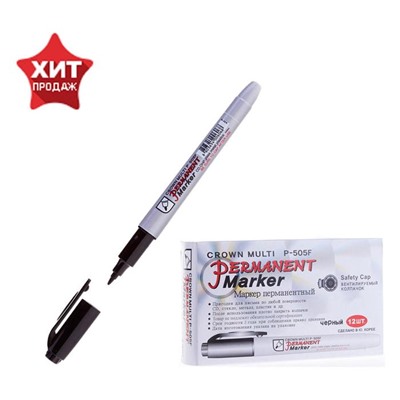 Маркер перманентный Crown Multi Marker Super Slim, 1.0 мм, пулевидный, чёрный