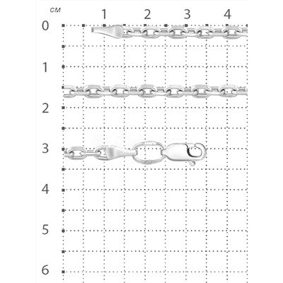 Цепь из серебра родированная - Якорная, 65 см 902208065р якорь