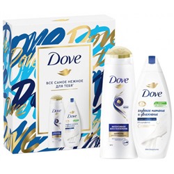 Подарочный набор для женщин Dove (Дав) Красота и сияние, шампунь 250 мл и крем-гель для душа 250 мл