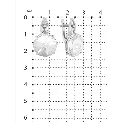 Серьги из серебра с кристаллами Swarovski родированные