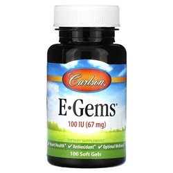 Carlson E-Gems, 67 mg (100 IU), 100 Soft Gels