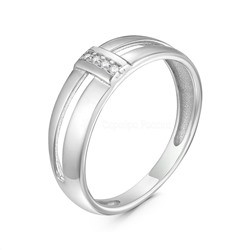 Кольцо женское из серебра с фианитами родированное К-7608р200