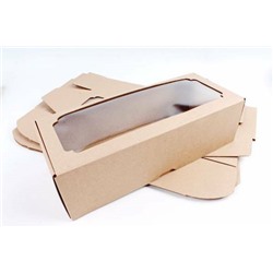 Коробка самосборная 40*17*15 см Крафт с окном Цена за 1 коробку 56459