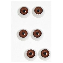 Глазки для игрушек 12 мм объемные круглые (10 шт) Карие 171983