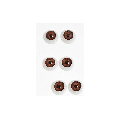 Глазки для игрушек 12 мм объемные круглые (10 шт) Карие 171983