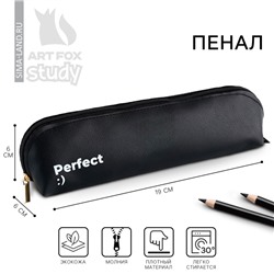 Пенал школьный из искусственной кожи «1 сентября: Perfect» , 19 х 6 см