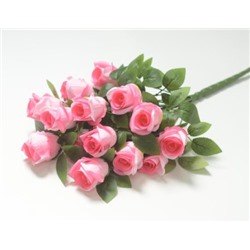 Искусственные цветы, Ветка в букете бутон розы 16 голов (1010237)
