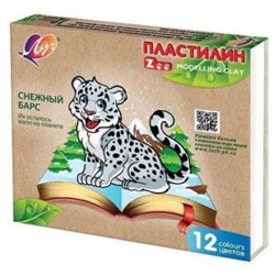 Пластилин  12цв 180 гр. "ZOO" со стеком 29С 1722-08 Луч {Россия}