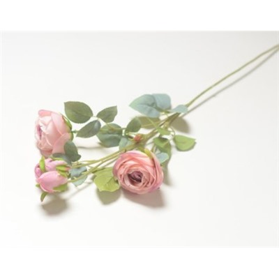 Искусственные цветы, Ветка розы 2 головы + 2 бутона (1010237)