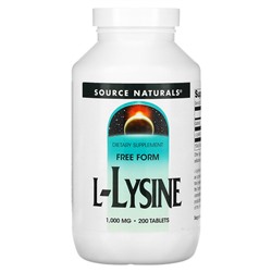 Source Naturals L-Lysine, 1,000 mg, 200 Tablets