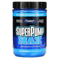 Gaspari Nutrition SuperPump Max, Blue Raspberry , 1.41 lbs (640 g)