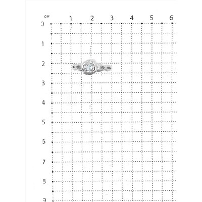 Кольцо из серебра с нат. топазом родированное