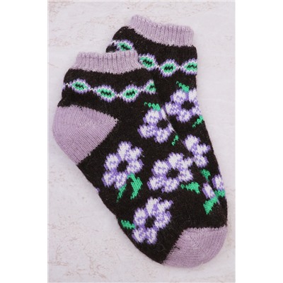 Носки шерстяные GL630 короткие цветы/узоры