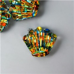 Декор для творчества пластик "Ракушка лунное озеро" кристалл 1,6х1,8 см