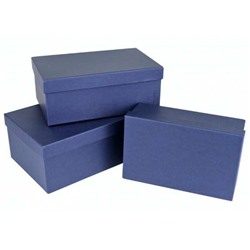 Набор подарочных коробок 3 в 1 прямоугольник 23*16*9.5 см Темно-синий 531021тсин