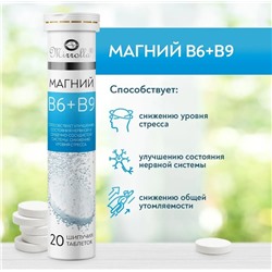 Магний В6+В9 шипучие таб.20шт Мирро