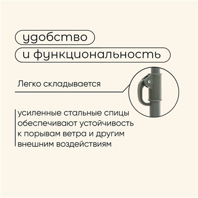 Зонт пляжный Maclay УФ защитой d=180 cм, h=195 см