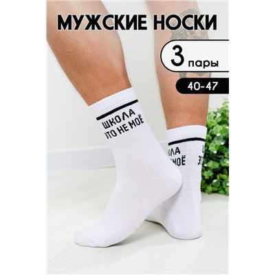 Носки Школа мужские 3 пары (Белый)