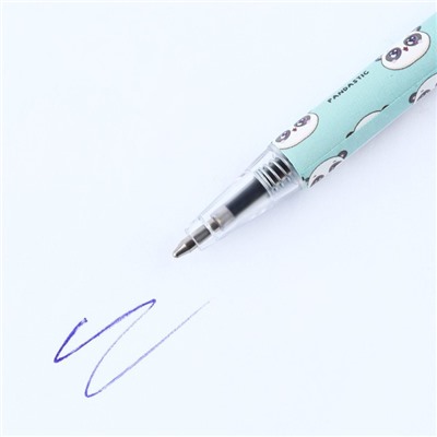 Ручка шариковая синяя паста мини автоматическая «Пандастик»