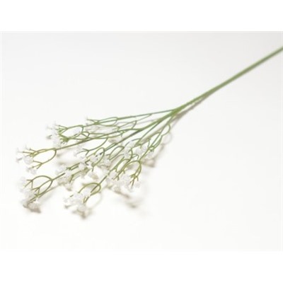 Искусственные цветы, Ветка в букете пластиковая гипсофила 5 веток (1010237) белый
