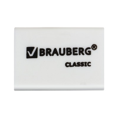 Ластик BRAUBERG, белый, в картонном дисплее, 26 х 17 х 7 мм