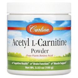 Carlson Acetyl L-Carnitine Powder, Free-Form Amino Acid, 3.53 oz (100 g)