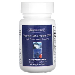Allergy Research Group Vitamin D3 Complete 5000, 60 Veggie Softgels