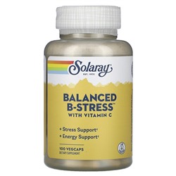 Solaray Balanced B-Stress with Vitamin C, 100 VegCaps