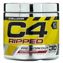 Cellucor C4 Ripped, Explosive Pre-Workout, Raspberry Lemonade, 6.3 oz (180 g)