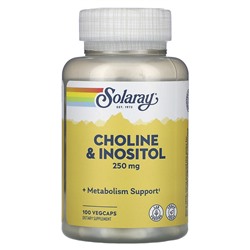 Solaray Choline & Inositol, 250 mg, 100 VegCaps