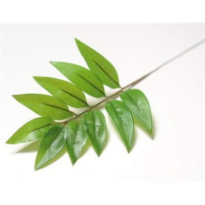 Искусственные цветы, Ветка из листа бамбука малого (1010237) зеленый